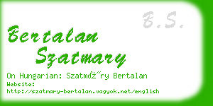 bertalan szatmary business card